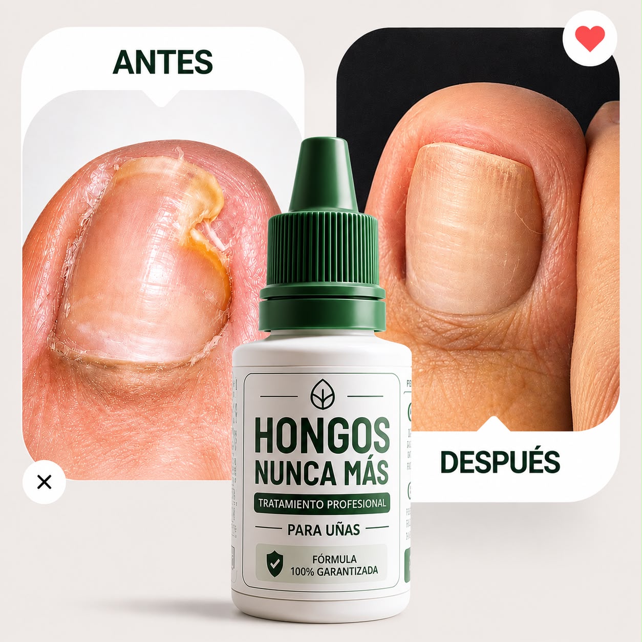 Uñas sanas y limpias después del tratamiento